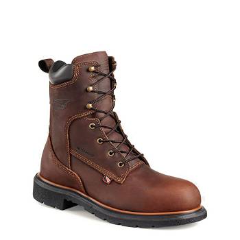 Red Wing Férfi DynaForce 8-inch Waterproof Safety Toe Munkavédelmi Bakancs Gesztenyebarna